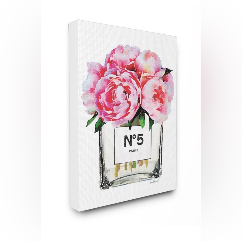 Stupell Industries Glam Paris Vase Pink Peony Canvas Art, 30” x 24”